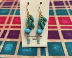 «715»ターコイズブルービーズ耳飾り*爽やかなカラー*海と共に