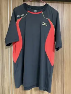 ミズノプロ Tシャツ ブラック レッド 半袖 Oサイズ 中古 野球