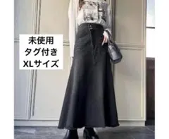 JUNOAH アシメデザインデニムマーメイドスカート　XL ブラックのサムネイル