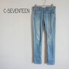 シーセブンティーン C-SEVENTEEN スキニーデニムパンツ 美脚 伸縮性