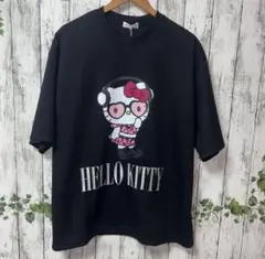 キティちゃん　トップス　半袖Tシャツ　メンズ　ブラック　ピンク　ハローキティ