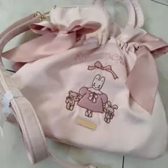 Maison de FLEUR ピンクショルダーバッグ 2way ダブルリボン