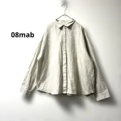 08mab★リネン襟付きシンプルオーバーシャツFベージュのサムネイル