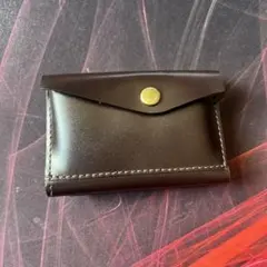 ダークブラウン レザー ミニ財布