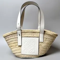 LOEWE / アナグラム バスケットバッグ スモール ホワイト かごバッグ