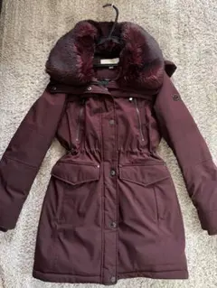 MICHAEL KORS バーガンディ ファー付きダウンジャケット