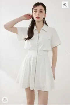 rienda バストフレアミニワンピース