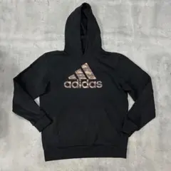 00s y2k adidas アディダス スウェット パーカー 黒 迷彩