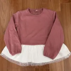 ピンク フリル付きトレーナー 110cm