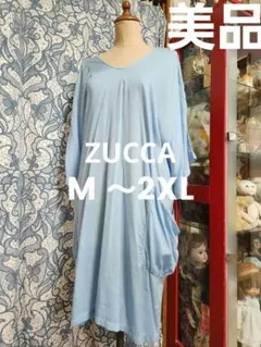 美品○Zucca水色 薄手ゆったりチュニック 五分袖のサムネイル