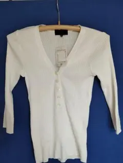 UNTITLED リブニット カットソー 長袖 Vネック レディースM