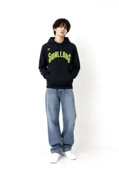 【美品】マジェスティック ヤクルトスワローズ パーカー ネイビー Mサイズ