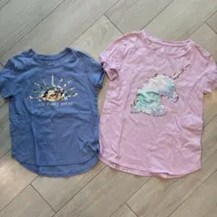 GAPKIDSスパンコール Tシャツ 水色120cm ピンク140cm