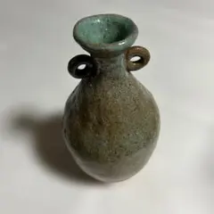 陶器製持ち手付き小型花瓶　素人作品