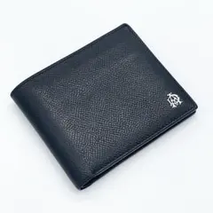 【美品】ダンヒル　折り財布　カードケース　札入れ　レザー　黒　ロゴ金具のサムネイル