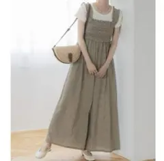 coca シャーリングフリルオールインワン シャーリングオールインワン コカ L