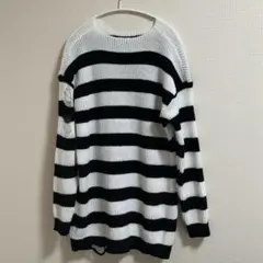 NieR Clothing ボーダーダメージニット明日発送のサムネイル