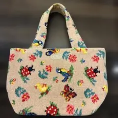 専用フェイラー　ハイジ　ピンクベージュ　バッグ 花と鳥の刺繍トートバッグ