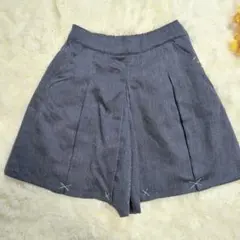 【新品タグ付】ポンポネット ジュニア キュロットパンツ LL 165 デニム風