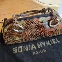 レア！SONIA RYKIEL☆ソニアリキエル 本革スネーク柄ハンドバッグのサムネイル