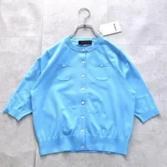 タグ付き✨ CABaN ファインポリエステル ハーフスリーブポケットカーディガン