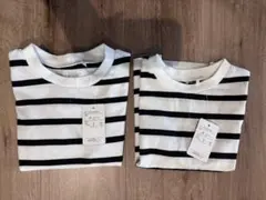 【7/31まで値下げ】白と黒のボーダー半袖Tシャツ 100cm 2枚セットのサムネイル