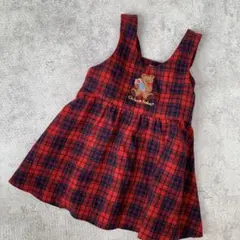 【ビンテージレトロ】ミキハウスmikihouse チエコサク ジャンバースカート