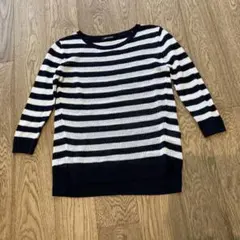 COMME CA DU MODE ストライプニット 五分袖のサムネイル