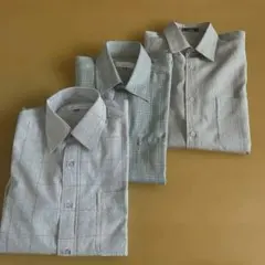 美品 メンズシャツ3枚セット Mサイズ 長袖 ストライプ チェック まとめ売り