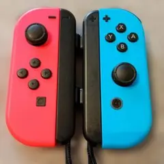 【美品純正完動品】任天堂 Joy-Con コントローラー 青赤㉒ストラップ付