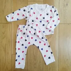 プチバトー　パジャマ　セットアップ　18m 81 80 ハート　ベビー　女の子のサムネイル