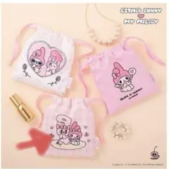 エスターバニー×マイメロディ コラボ プリントミニ巾着