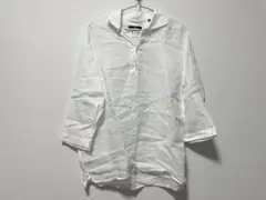 SHIPS シップス リネンカプリシャツ M ホワイト 麻100% 美品