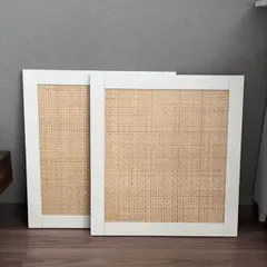 IKEA ストゥツスヴィーケン 扉 ホワイト/ポプラ材織物 2枚セットのサムネイル