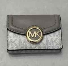 MICHAEL KORS マイケル コース 三つ折り 財布 グレー　ホワイト