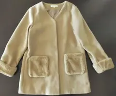 GLOBAL WORK 　ファー付きコート　XXL