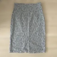 レース タイトスカート ライトグレー スリット入り