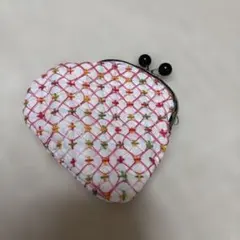 刺子のがま口　小物入れ