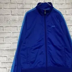 フィラ ジャージ　トラックジャケット　ブルーM ロゴ刺繍87