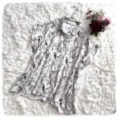 【BARNYARDSTORM】プリント柄 シャツブラウス ◆ 半袖 ゆったり F