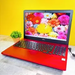 SSD搭載でサクサク快適✨ブルーレイ✨フルHD✨カメラ付き Windows11赤 初心者◎✨美品✨新品SSD✨ブルーレイ✨フルHD✨Win11✨カメラ付ノート