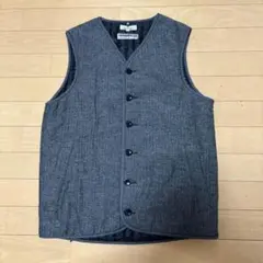 ジャパンブルージーンズ ヘリンボーンパターン 中綿ベスト ダークグレー