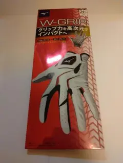 Mizuno W-GRIP ダブルグリップ ゴルフ手袋 左手 24cm ホワイト