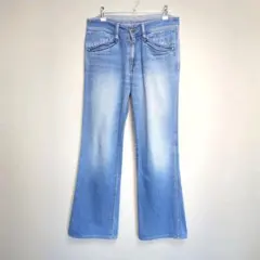 ★日本製 BLUE BLUE USED加工 フレア ブーツカット デニムパンツのサムネイル