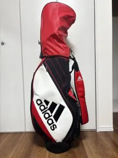 u*e様 adidas キャディバッグ 赤黒ストライプ