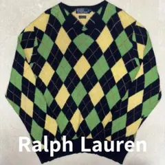Ralph Lauren アーガイル コットンニットセーター XXL