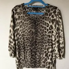 美品 タルボット カーディガン M アニマル柄　豹柄　L ニット　セーター