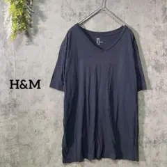 エイチアンドエム　半袖Tシャツ　Vネック　綿100% シンプル　ベーシック　M