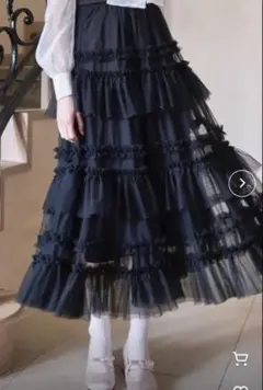 ラヴィリン Lovilyn ティアードチュールスカート ブラック S