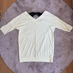 ⭐️美品⭐️INGNIバックリボン 五分袖 トップス レモンイエローＭ